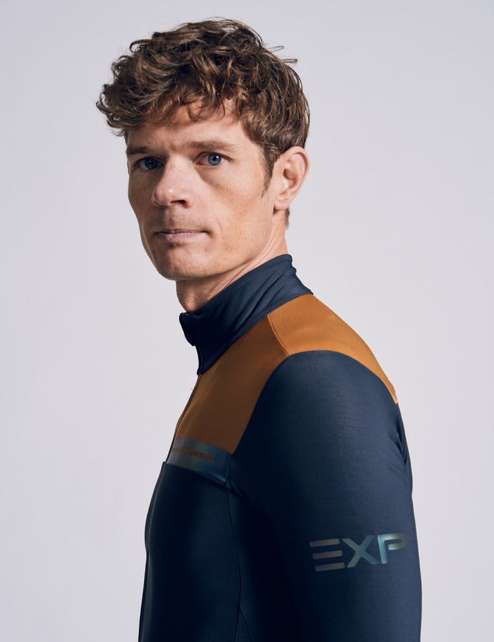 EXPERIENCE LANG FLEECE TRIKOT - GREY/BROWN