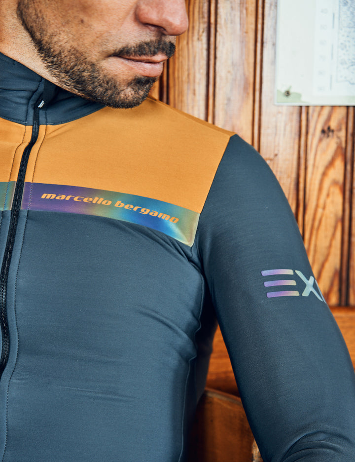 EXPERIENCE LANG FLEECE TRIKOT - GREY/BROWN